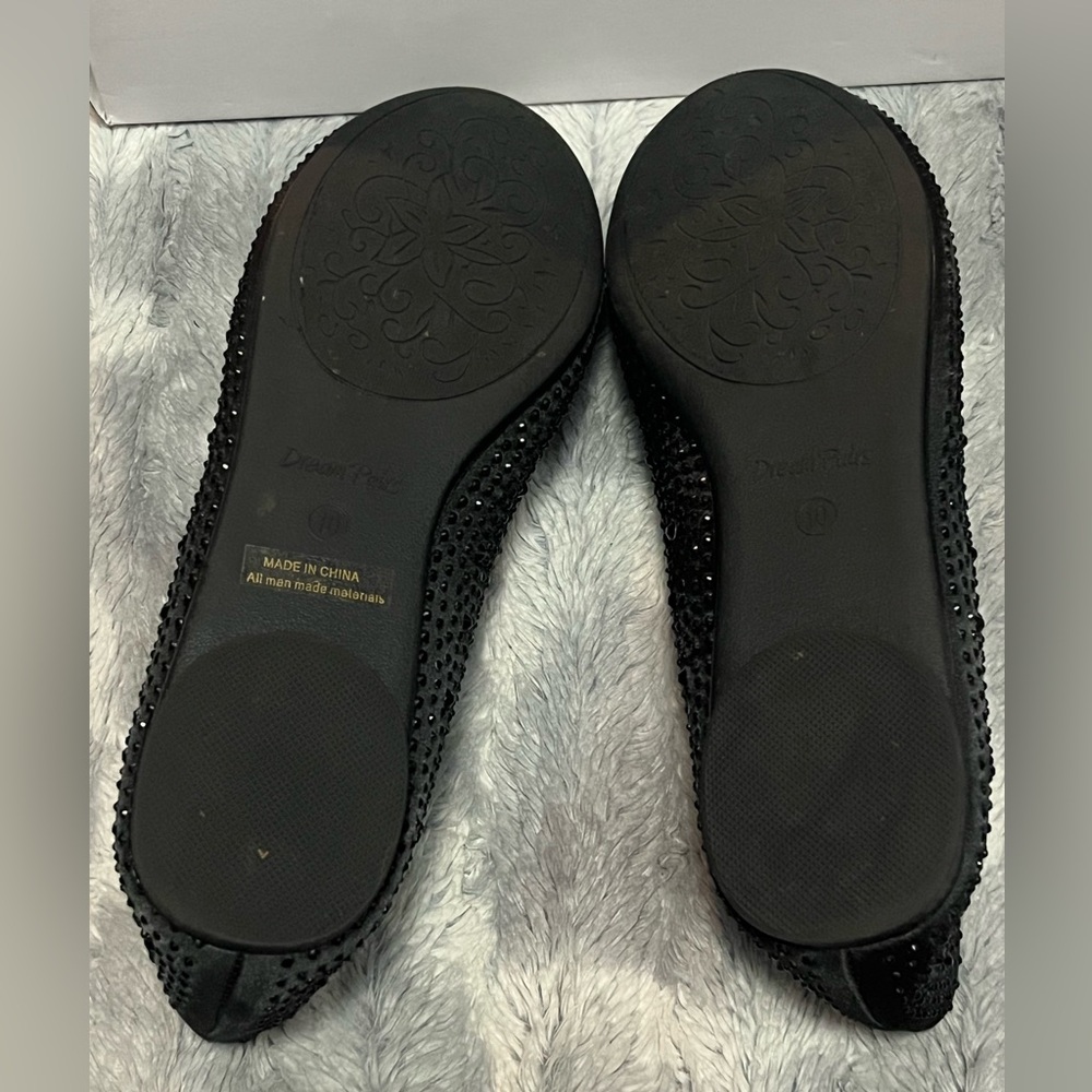 Dream Pairs Black Rhinestone Sole-Shine Ballet Flats Size 10 - Picture 9 of 9